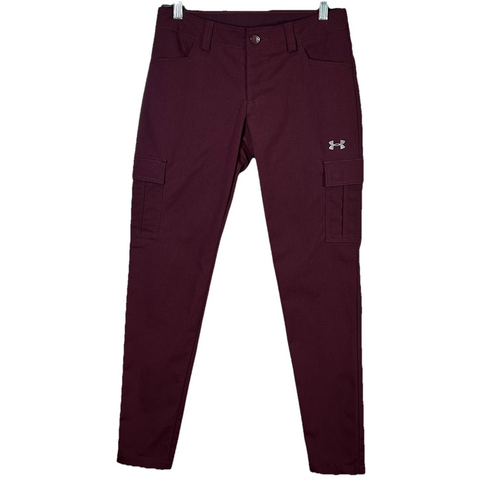 Under Armour All Season Gear Ripstop Polyester Pants Womens 4 Burgundy‎ Red Wine